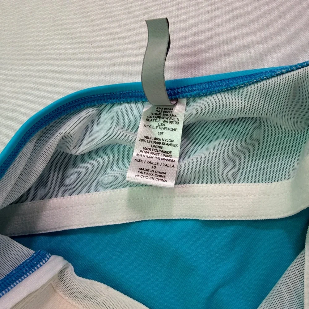 Tommy Bahama Womens Turquoise Ruched One Piece Swimsuit TSW31024P Size 10